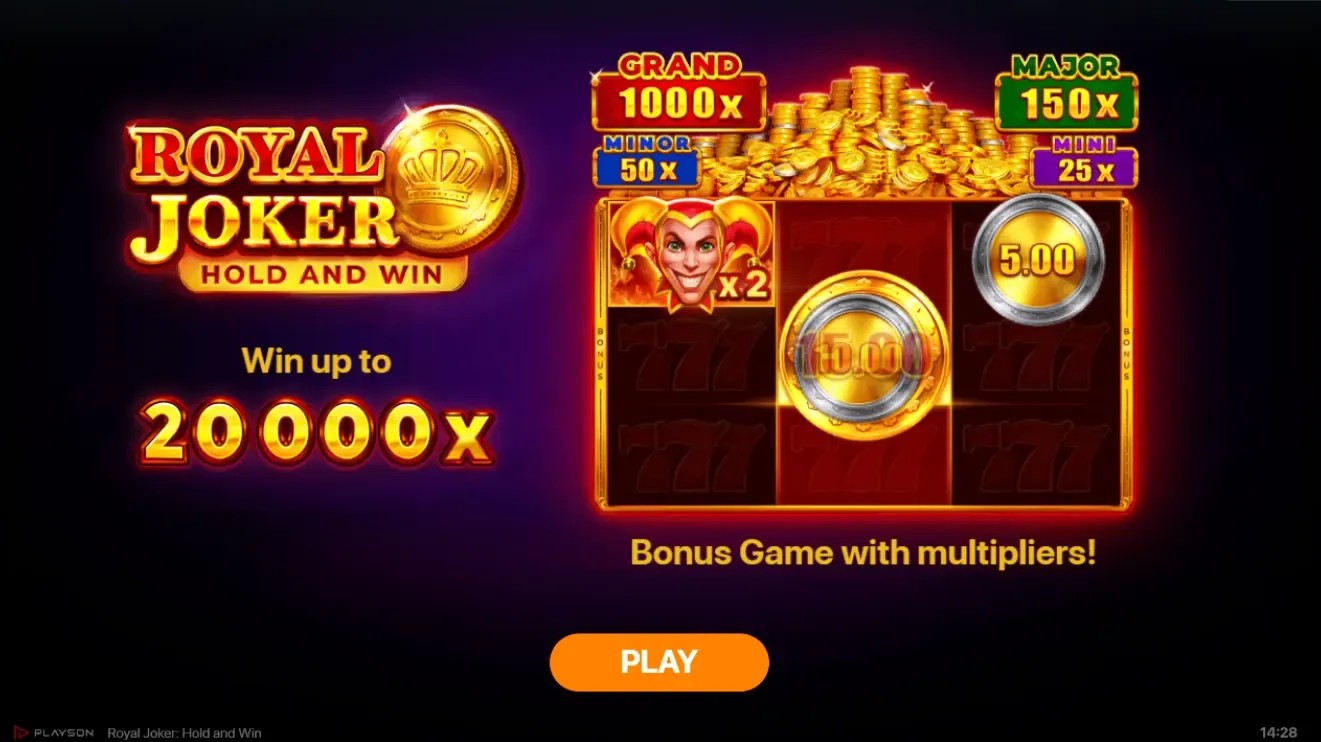 Royal Joker Hold and Win – automat kasynowy z funkcją Bonus Game i mnożnikami, możliwość wygranej do 20 000x stawki.